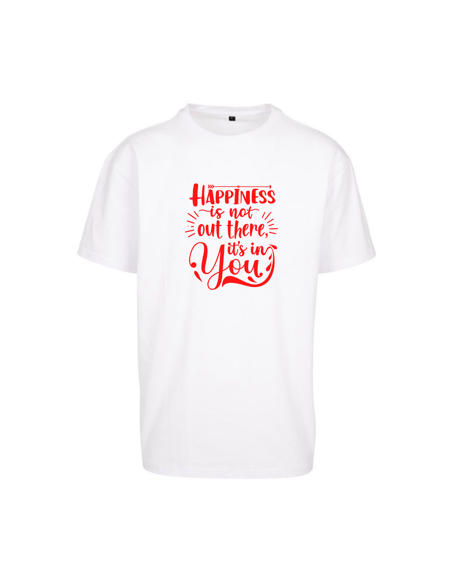 T-Shirt weiss Happiness Oversize