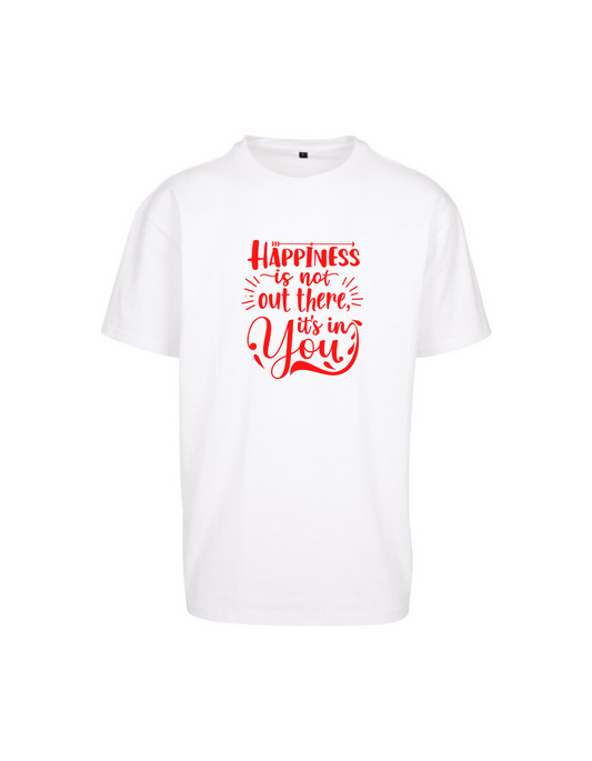 T-Shirt weiss Happiness Oversize