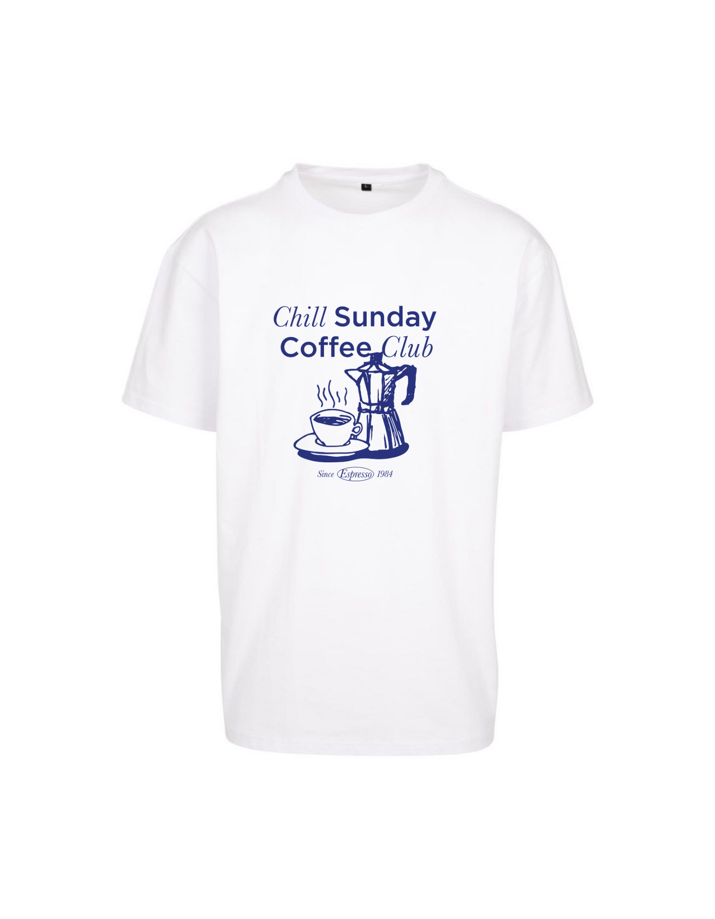 T-Shirt weiss Chill Sunday Coffee Club Oversize