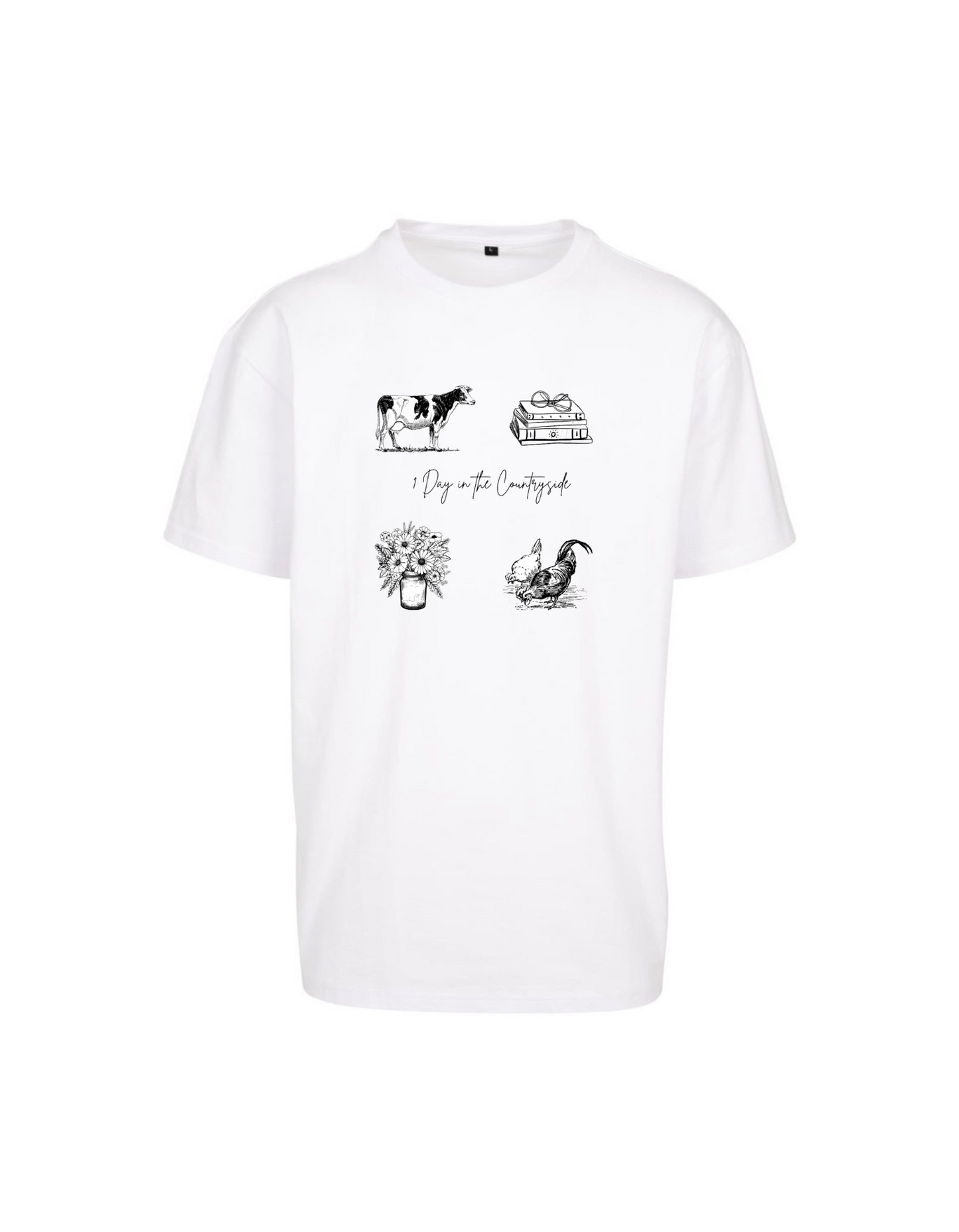 T-Shirt weiss 1Day in the Countryside Oversize