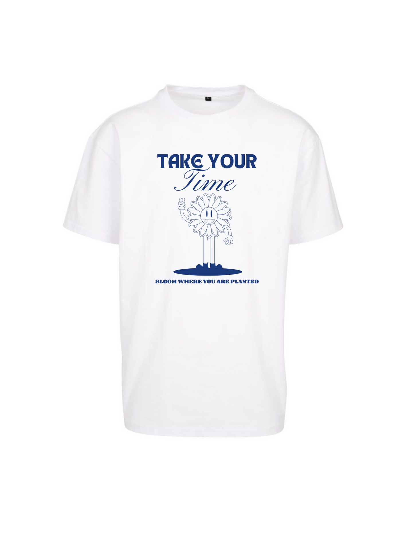 T-Shirt weiss Take Your Time Oversize
